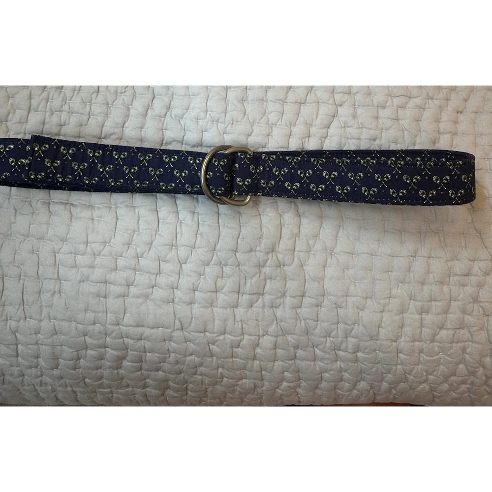 Small (30 to 32) Sero belt navy tennis rackets double D-rings